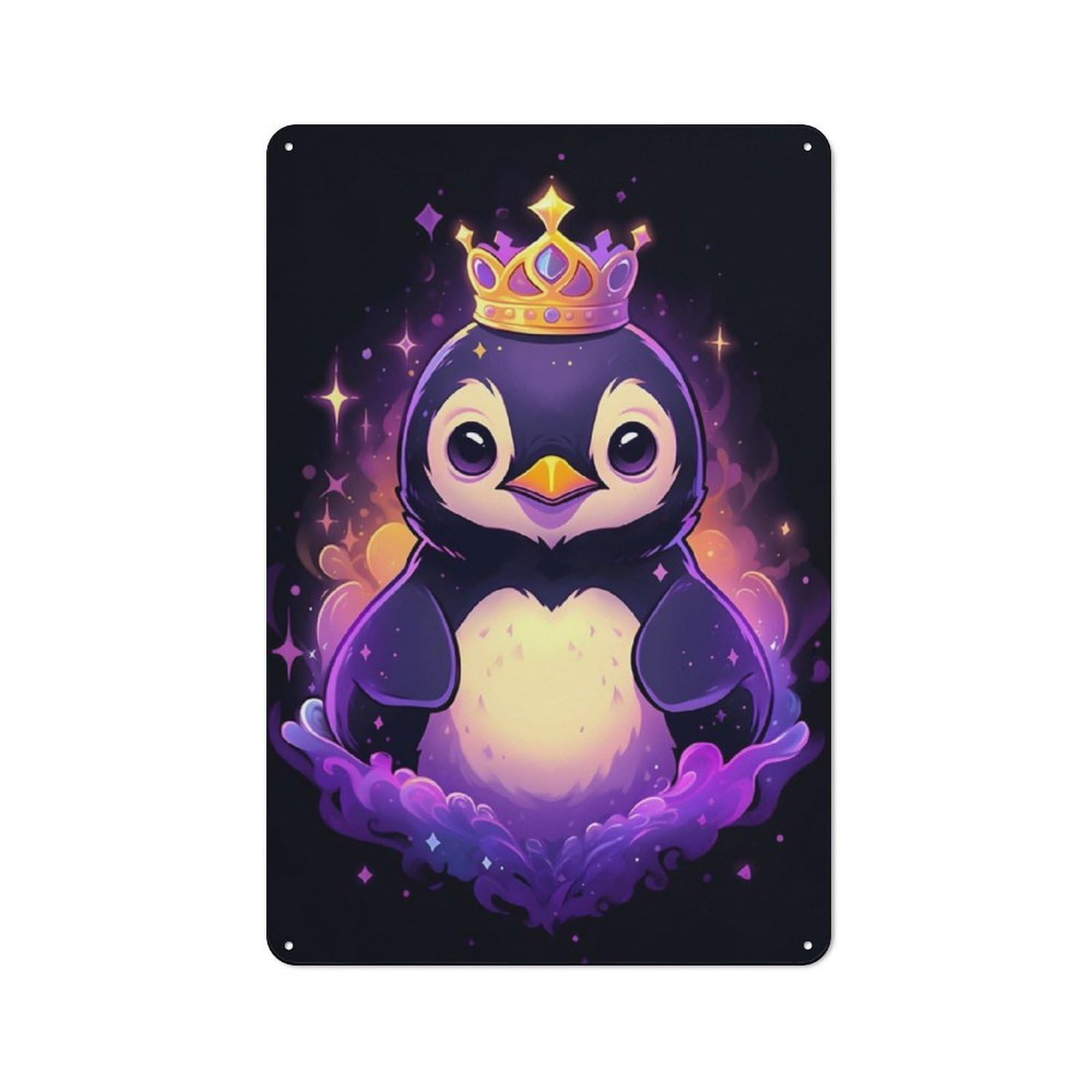 Nostalgic Decorative Tin Plaque 30x20cm Featuring Penguin Space King, Classic Pub Decor for Cafe, Pub, Workshop Or Home Bar