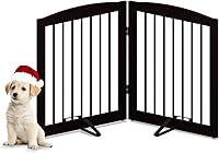 Vista 38 de Puerta independiente para mascotas para perros, puerta plegable de madera para perros, barrera interior para mascotas para escaleras, puertas, patas