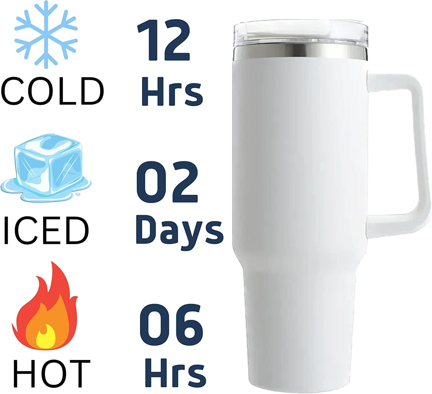 Personalized 40oz Tumbler With Handle and straw | Stainless Steel Insulated Tumbler | Travel Cup | Double Wall Coffee Cup for Hot and Cold Drinks | Patriotic Gift | Gift for him - Image 3