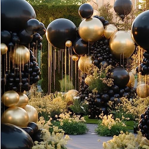 Image of 412pcs Metallic Gold Balloon Garland Arch Kit 18 12 10 5 Inch Different Sizes Latex Chrome Balloons for Baby Shower Birthday Graduation Wedding Anniversary Celebration Party Decoration