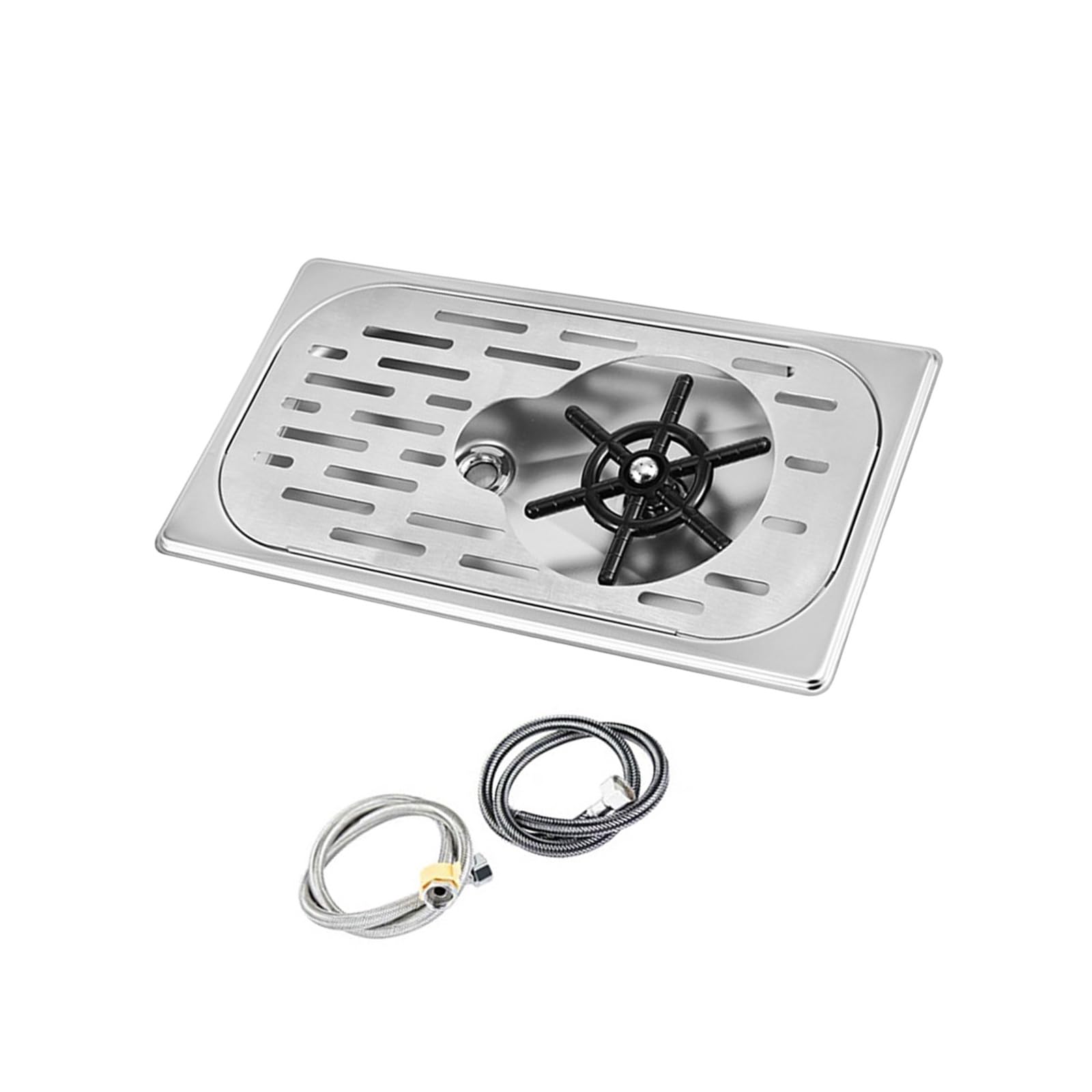 Beverage Rinse Tray Stainless Steel Embedded Drain Insert for Cup Rinser Setups, Coffee Counters, and Sinkside Use Cup Rinser Tray Glass Drip Rinse Station Stainless Steel Drain Insert Coffee Counter