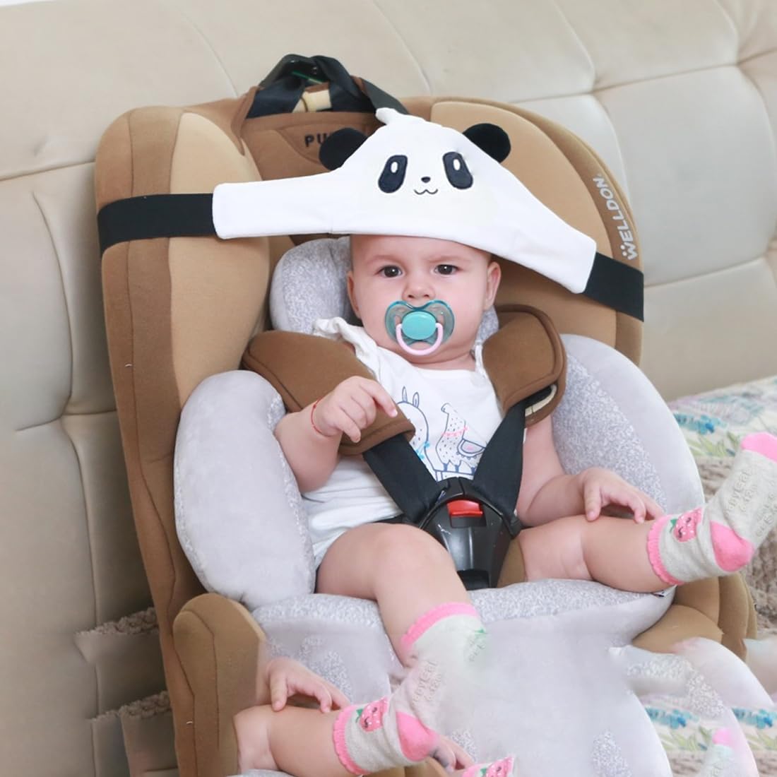 Soporte para la Cabeza del Asiento de Coche para Bebé, Cinturón Fijo para Dormir para Asiento de Coche, Correa para Niños Pequeños y Niños, Ajustable, Reposacabezas Coche Niño