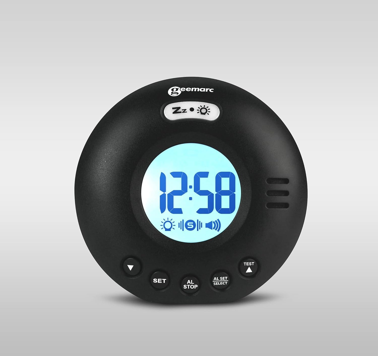 Geemarc Wecker mit Vibration, tragbar, mit lautem Klingelton von 75 dB, leuchtendem Blitz und integriertem Vibrationsalarm für Hörgeschädigte und Dicke Schläfer – der Wake 'n' Shake Voyager von