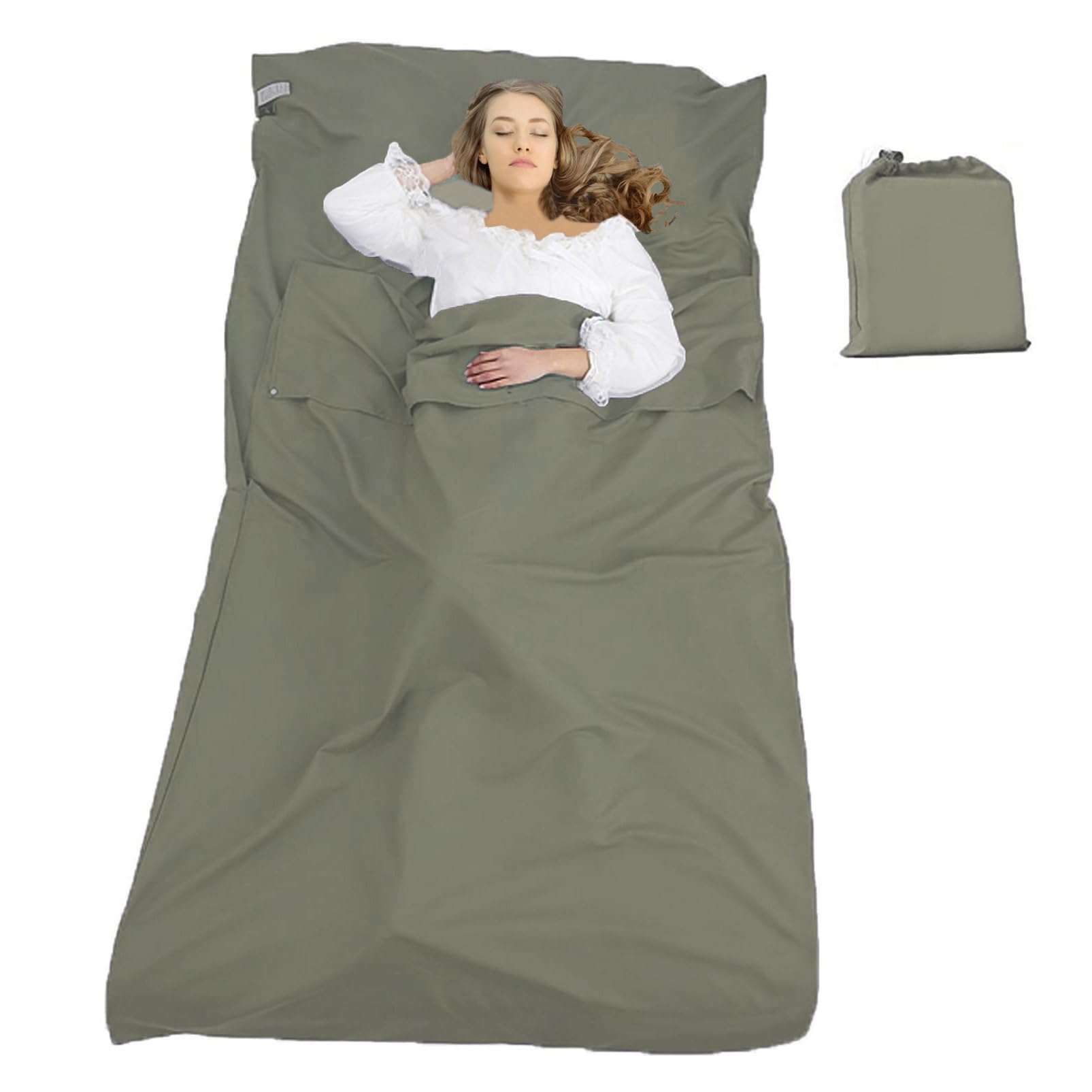 DASELEA Sleeping Bag Liner Breathable Sleep Liner Hotel Compact Portable Travel