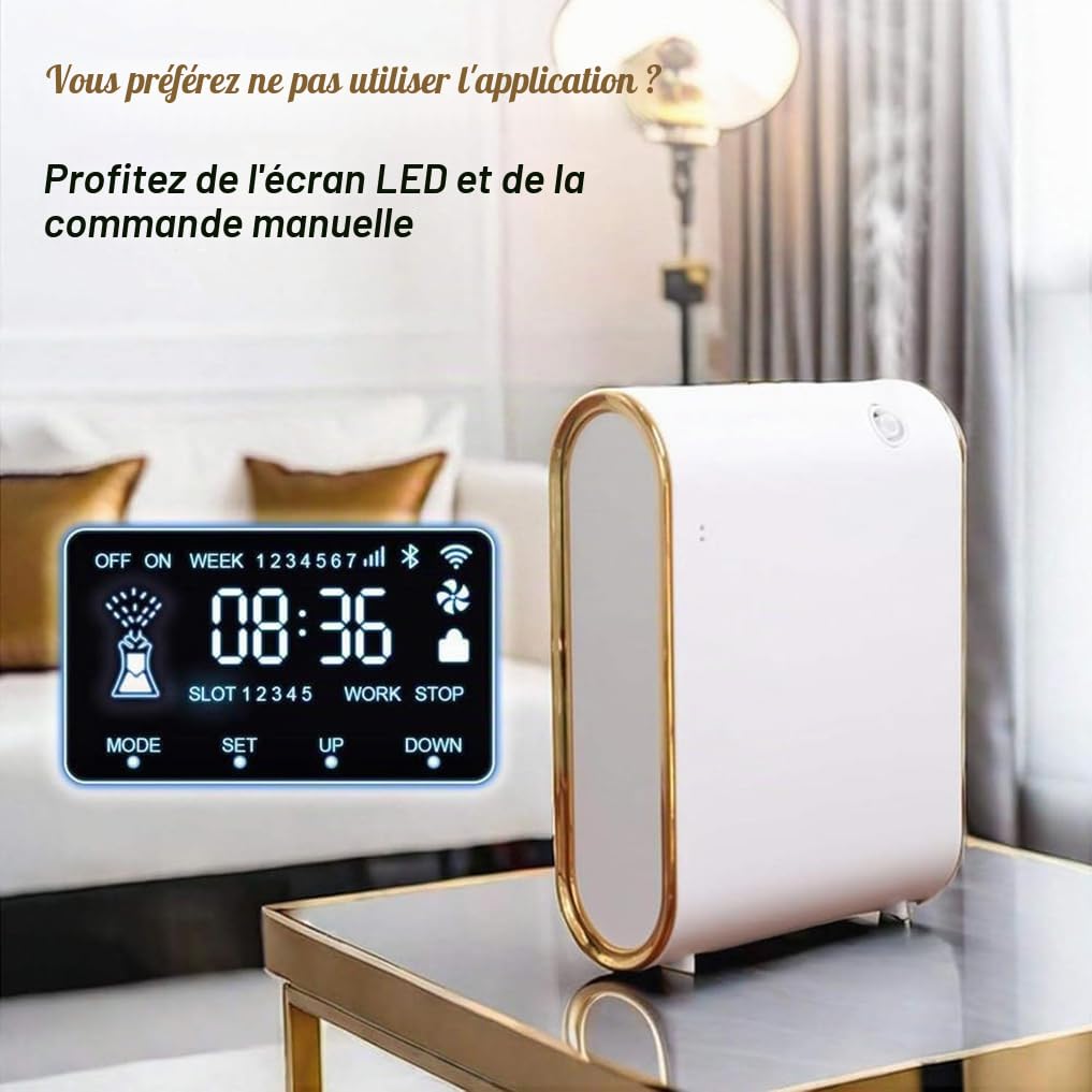 Machine De Diffuseur De Parfum Intelligent De 350 ML, Diffuseur Arôme Mural Commercial avec Télécommande, Diffuseur D'arôme sans Eau, pour Hôtelier Hotel Office Business Spa White