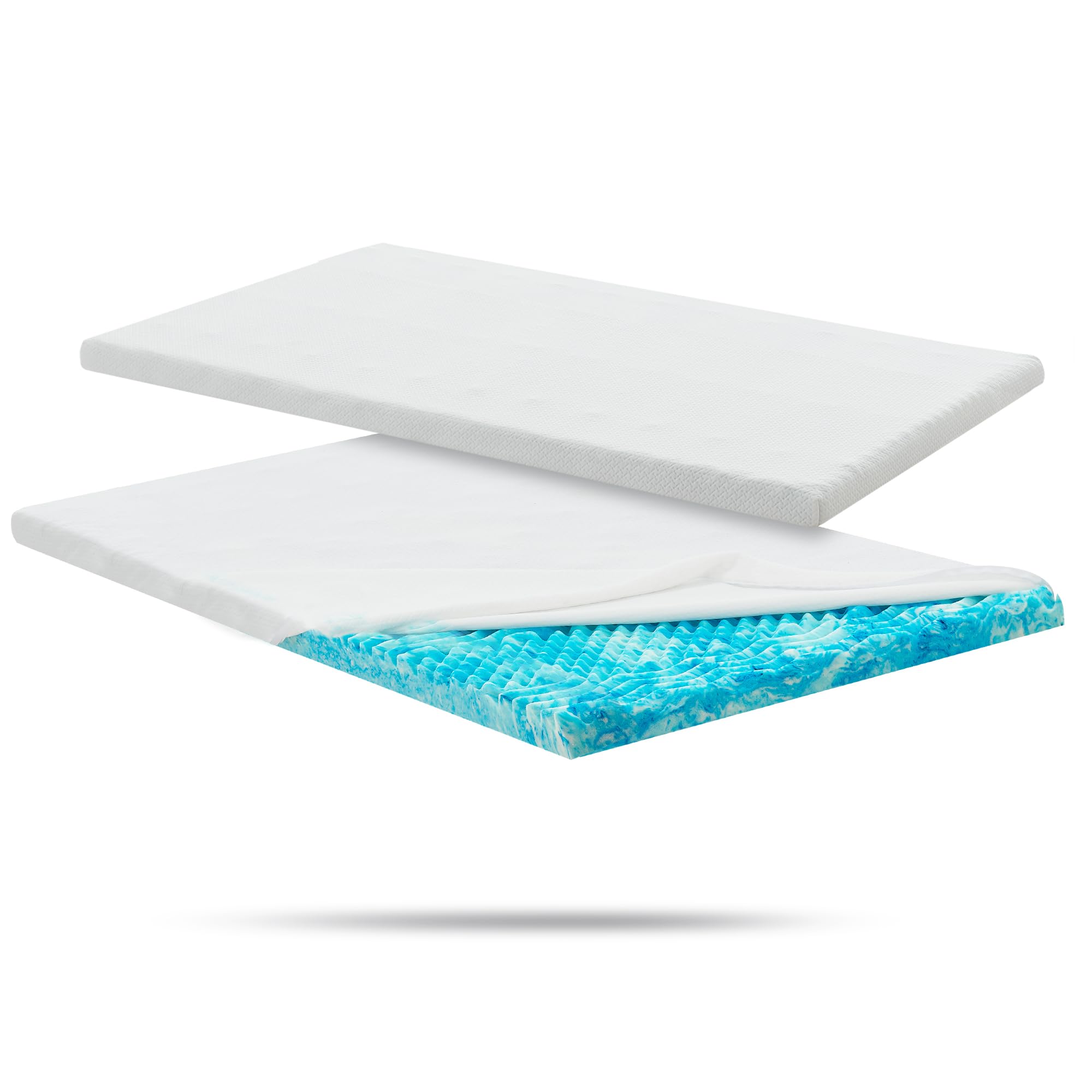 Juskys Topper 90x200 cm in schiuma memory, 7 zone ortopediche e traspirante, altezza 7 cm, H2 - H3, rivestimento lavabile topper materasso coprimaterasso