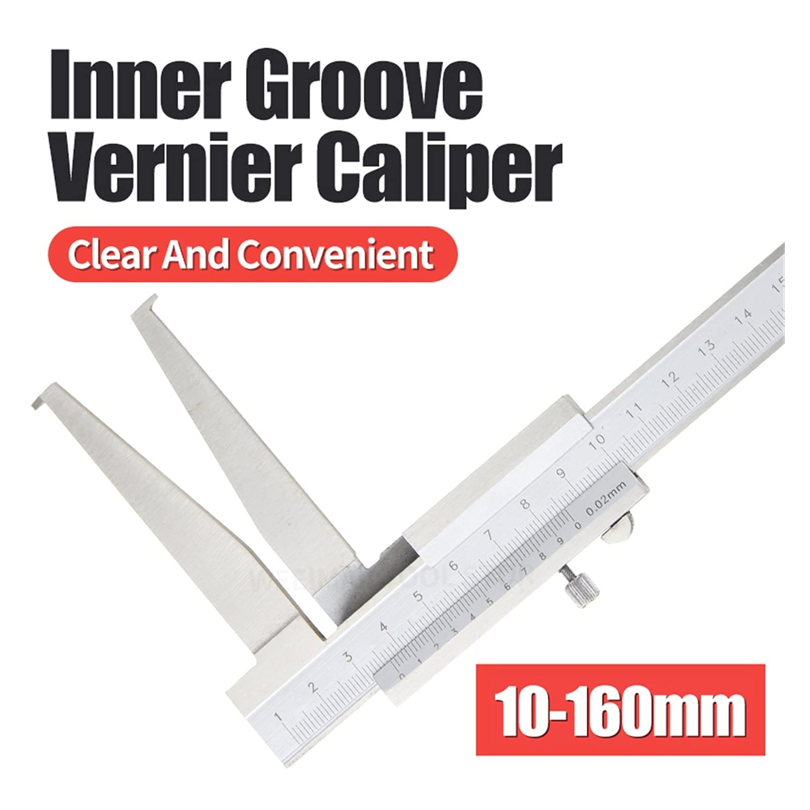 Calibrador digital, 10-160 mm Groove interior Caliper Pasante Vernier Acero inoxidable Larga Garra for la herramienta de medición del diámetro interno Medidor 30-300(30 300 Inside Groove)