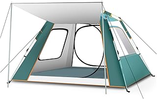 Tenda de acampamento pop-up automática resistente à água Configuração de abrigo de proteção solar portátil Tenda instantânea para acampamento ao ar livre Caminhada Beach Park Barraca de praia,Abrigo de proteção solar,Tenda Automática,Tenda Pop-up,Configurar Tenda Instantânea Green&Silver