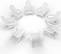 Vista 17 de MXIMU Silla Adirondack plegable para exteriores: fácil de montar y cómodas sillas Adirondack, juego de 2 sillas de plástico compuesto para todo tipo