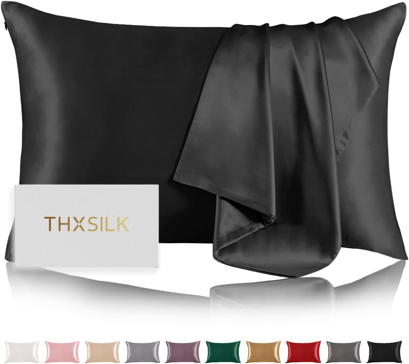 THXSILK 100 Mulberry Silk Pillowcase for Hair and Skin, Both Sides