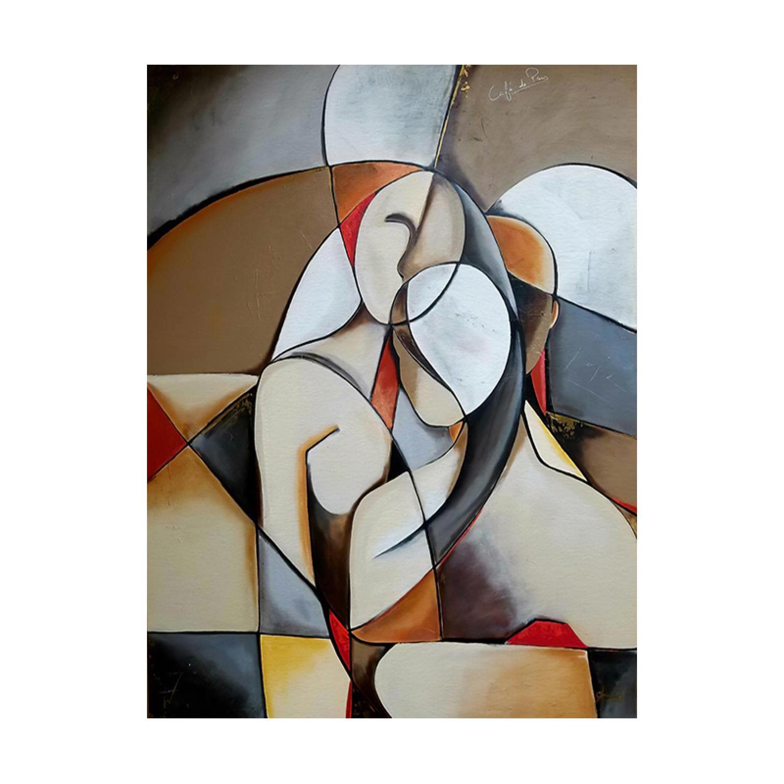 LSYALUCK Quadro su Tela Astratta Donna Sognante di Picasso Opere d'Arte Famose Soggiorno Decorazioni per la casa Quadri Astratti su Tela Poster 60x92cm (24x36in) Cornice Interna