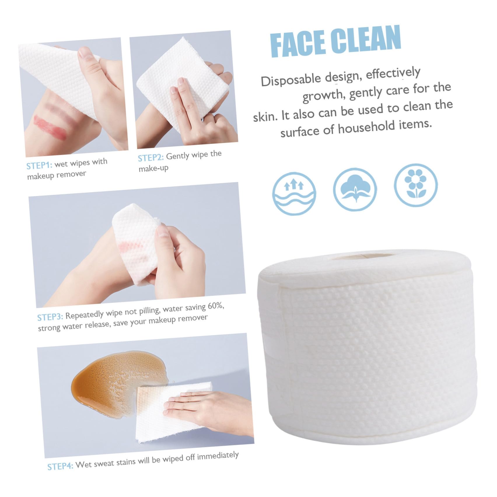 Healeved 2 Stück Reinigungsbaumwolle Make Up Entferner Waschlappen Handtuch Für Empfindliche Haut Gesichtsreinigungsbaumwolle Handtuch Aus Reiner Baumwolle Make Up Entferner
