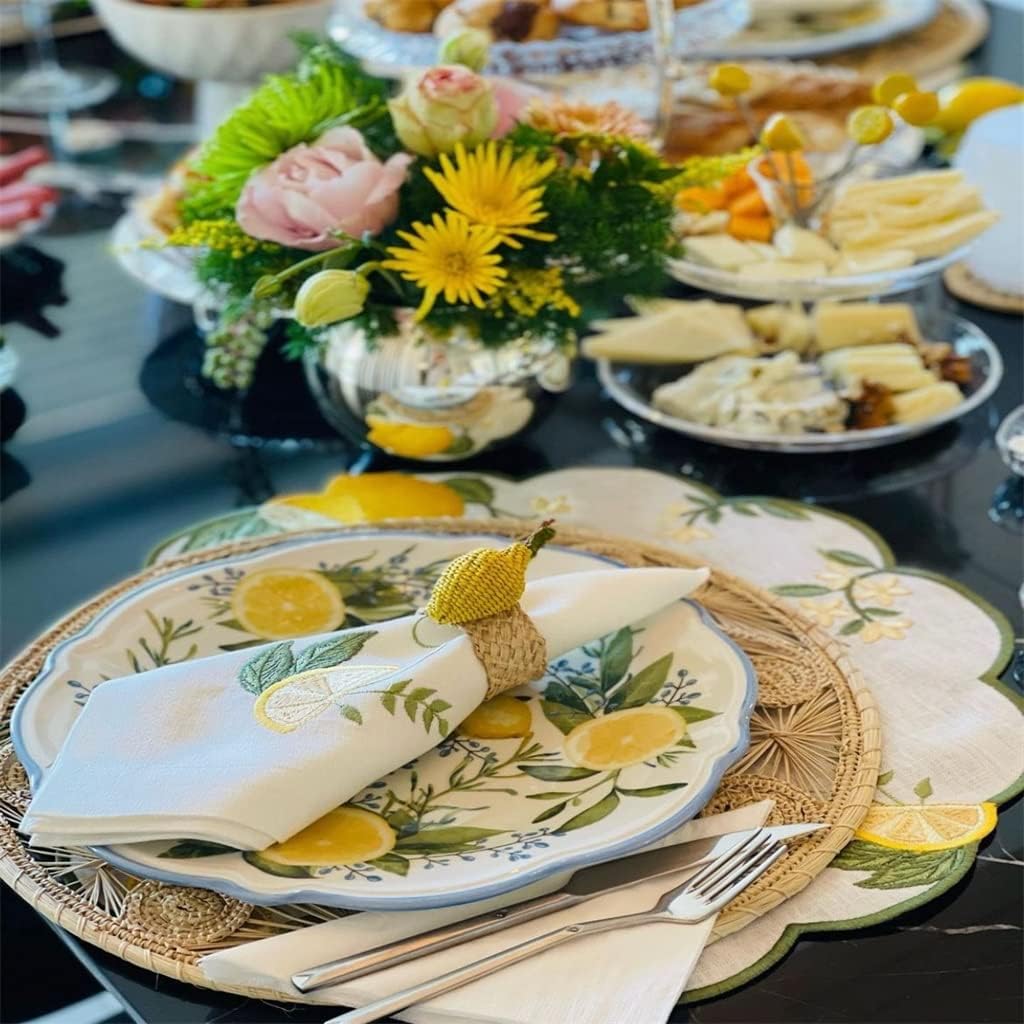 6 Person Set Linen Handmade Placemats Napkins Tablecloths Holiday Party Home Minimalist Table Decoration