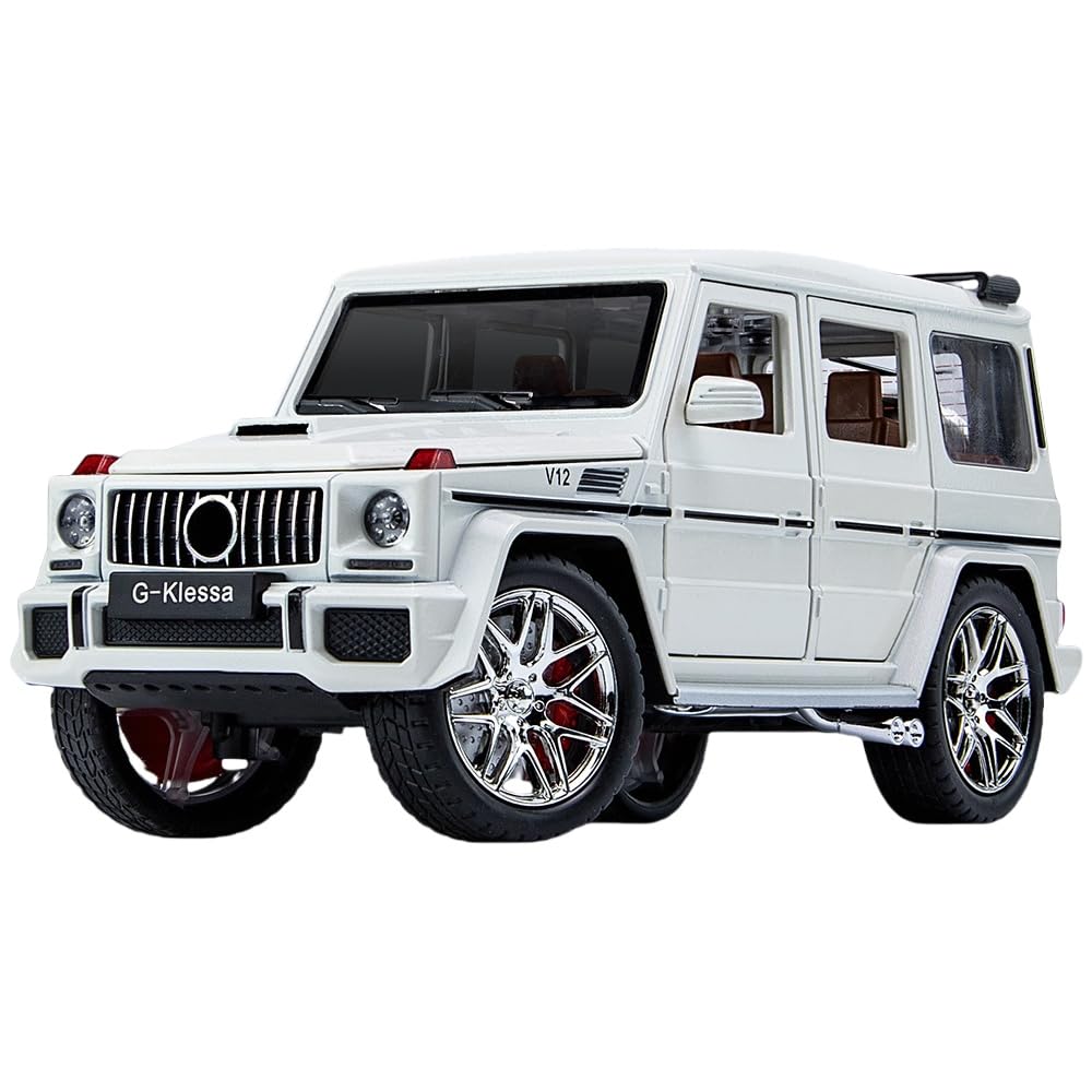 XPPX 1/24 Mercedes-Benz G63 Diecast Model Car White Pull Back Sound