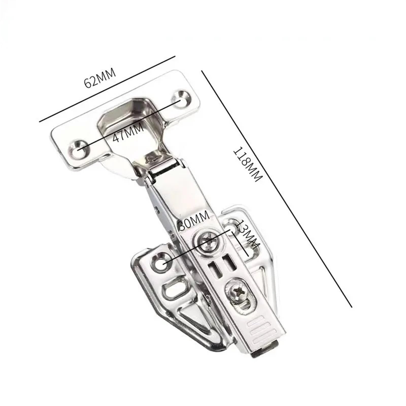 zawiasy 304 Zawias hydrauliczny ze stali nierdzewnej Bufor amortyzatora Miękkie zamykanie Szafka Kubek 35 mm Sprzęt meblowy 1 sztuka(Half 1PC)