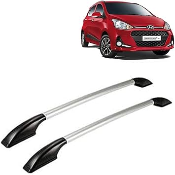 Vocado Exclusive Car Drill Free Roof Rails Black & Silver-for All Cars