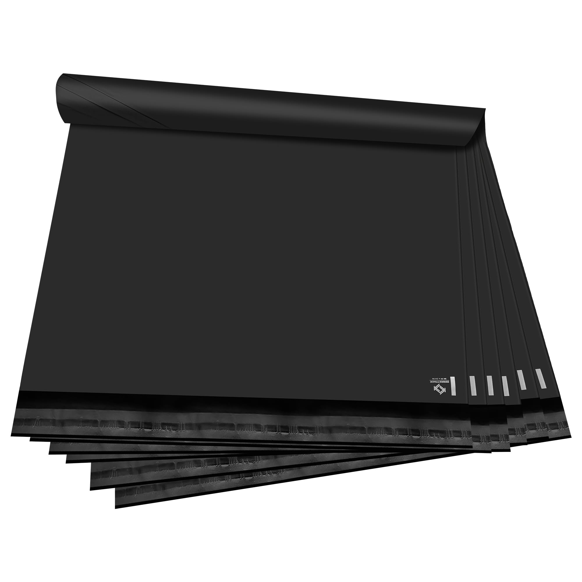 KKBESTPACK - 50 buste grandi in polietilene per piccole imprese, colore nero
