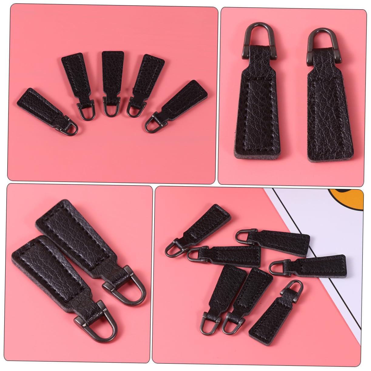 TEHAUX 125piezas Tiradores De Cremallera De Pu Para Reparación De Ropa y Accesorios De Equipaje Cabezas De Cremallera Duraderas Para Mochilas y Proyectos De