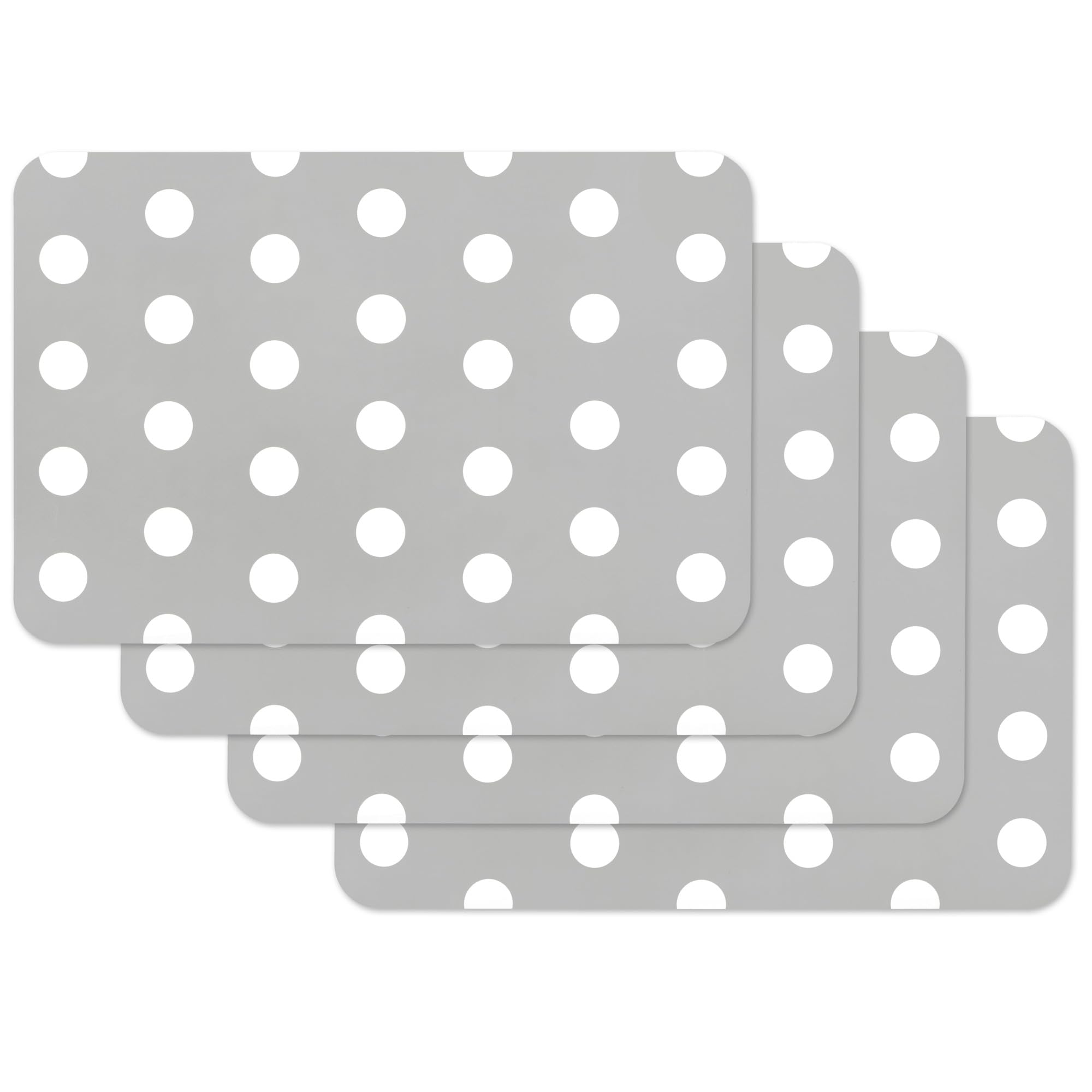 Venilia Grey Motif Salvamanteles Lunares, Mantel Individual, Paquete con 4 Unidades, Puntos Grises, 30 x 45 cm, 4