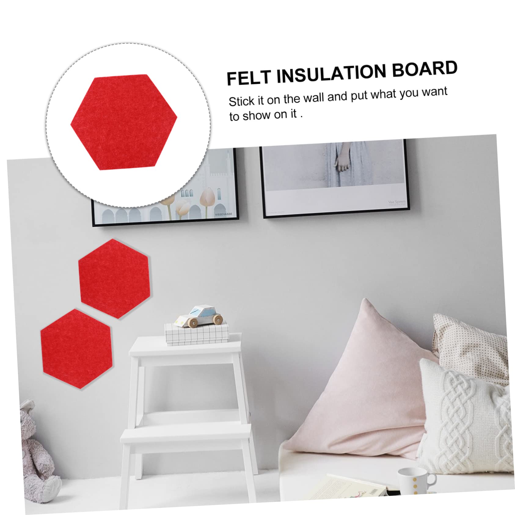GALPADA Tablero De Fieltro Hexagonal Autoadhesivo Para Fotos Decoración De Pared 11X19X22Cm Material Resistente Para Habitaciones De Niños Oficina Y Hogar Multifuncional