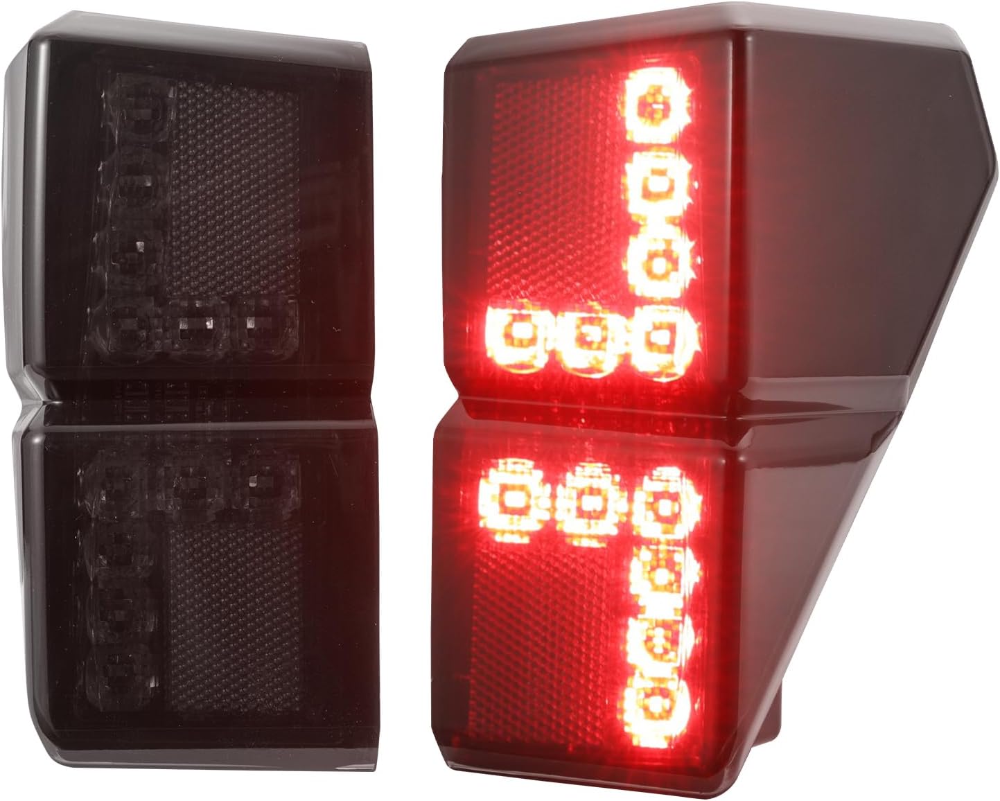 A & UTV PRO LED Tail Lights for 2018-2025 Polaris Ranger 1000 XP Crew Accessories Rear Brake Stop Lights Assembly Replace OEM #2413766, Smoked Pair 2PCS
