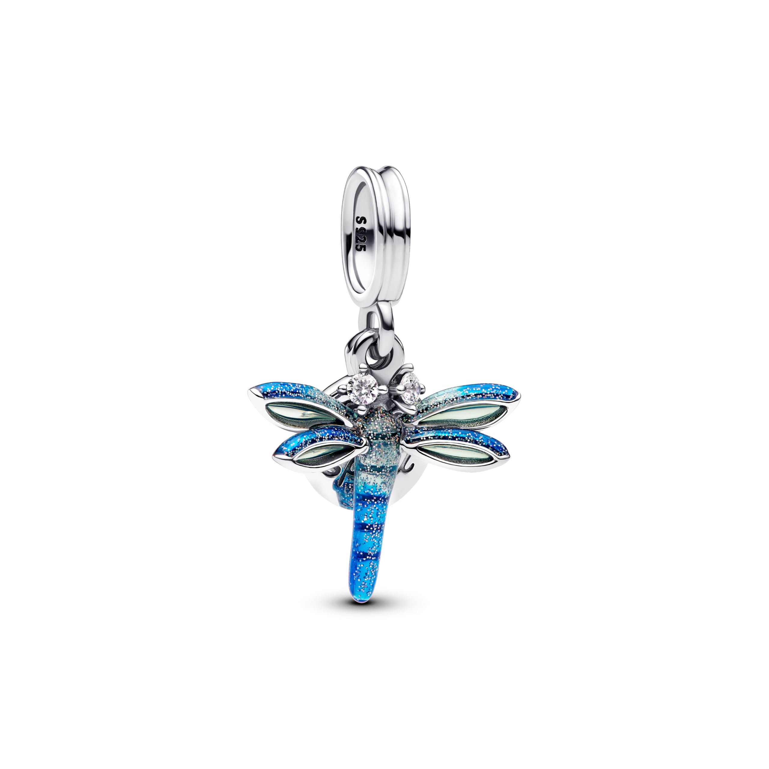 PANDORA Moments 793745C01 - Ciondolo a forma di libellula in argento sterling con zirconi, compatibile Moments e ME Braccialetti, 4,6x14,7x16,1 mm, Argento sterling, Zirconia cubica