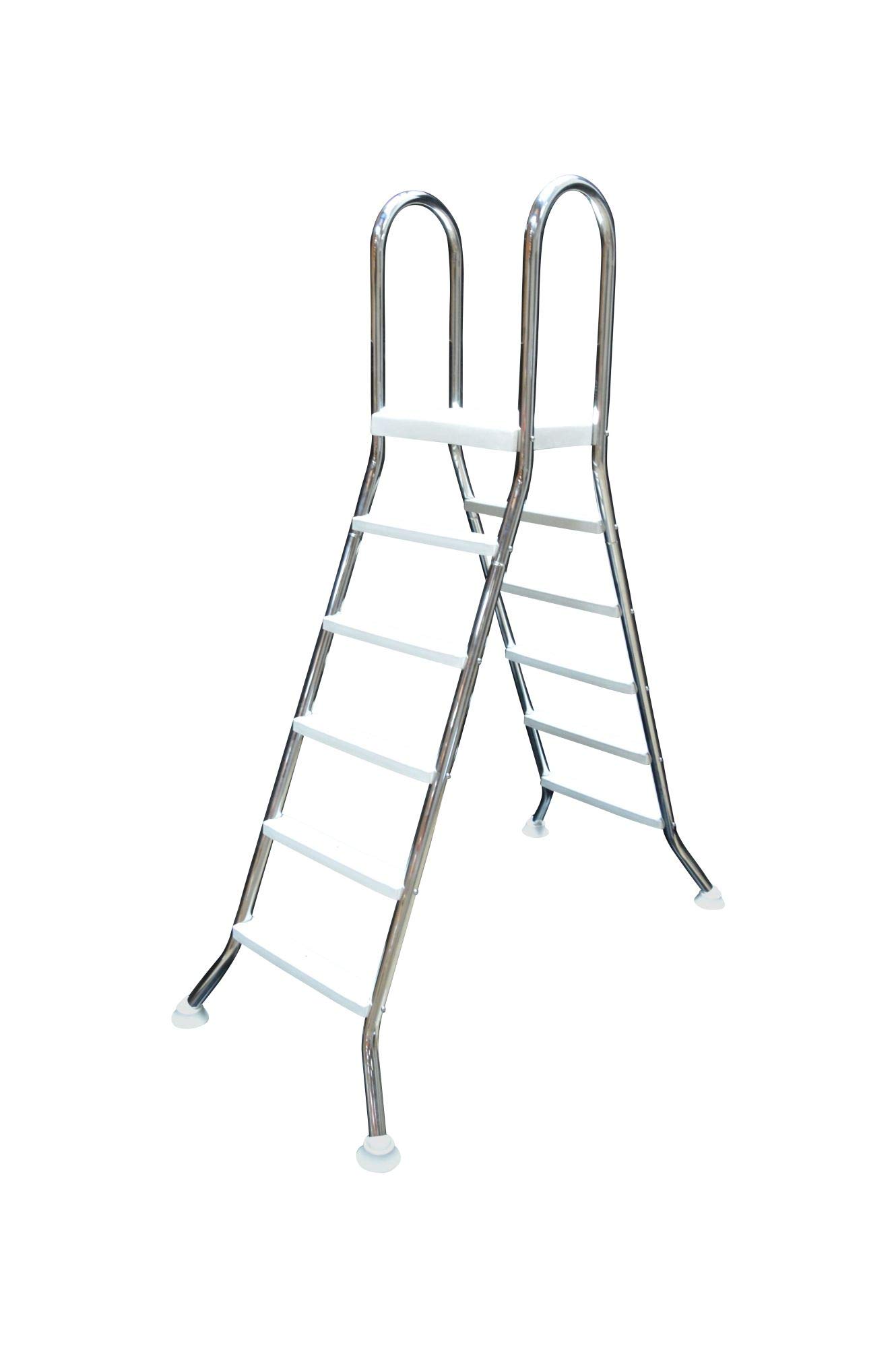 Échelle de bassin surélevé en acier inoxydable 5+5 pour piscine de 1,50 m