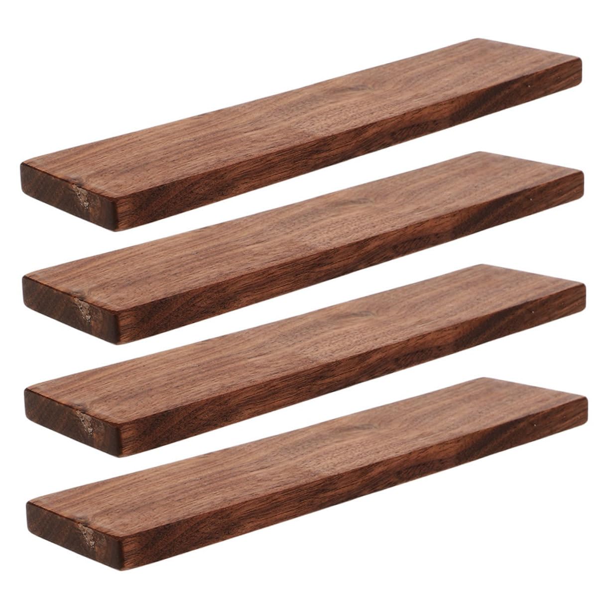 Milisten Walnut Hardwood Planks 4 Pieces 7.87X1.97X0.39In Thick Wood Blocks for DIY Woodworking Carving Engraving and Craft Projects