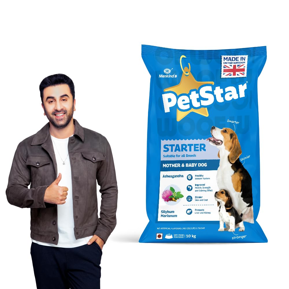 Mankind PetStar Starter - Mother and Baby Dry Dog Food | 10Kg | for Pregnant/Lactating Mothers and Growing Pups | Clinically Tested | Power of 20+ Ingredients (B0CWLK314P) Amazon Price History, Amazon Price Tracker