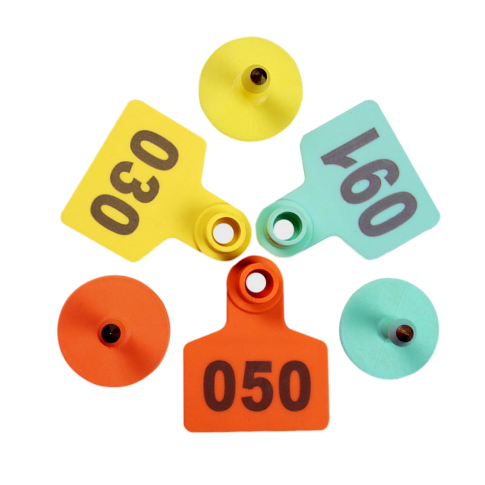 ACNMGDF Livestock Identification Tags 100pcs 48x40mm Numbered Plastic Ear Tags for Goat, Sheep, Cattle, Pig - Farm ID Markers yellow 101-200