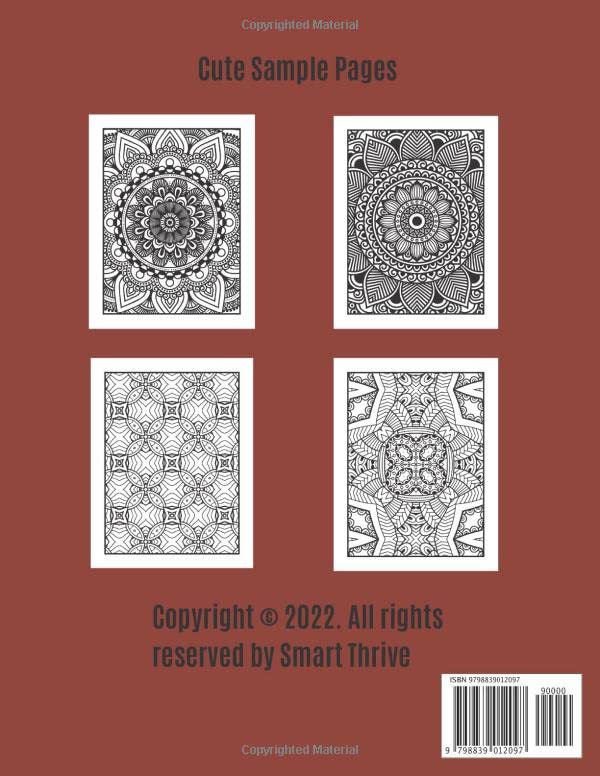 MANDALA ART THERAPY: Adult Coloring Book | Beautiful, Cute Mandala Stress Relieving Coloring Pages For Relaxation | 100 Lovely Styles! | Coloring For Grown-Ups image 3