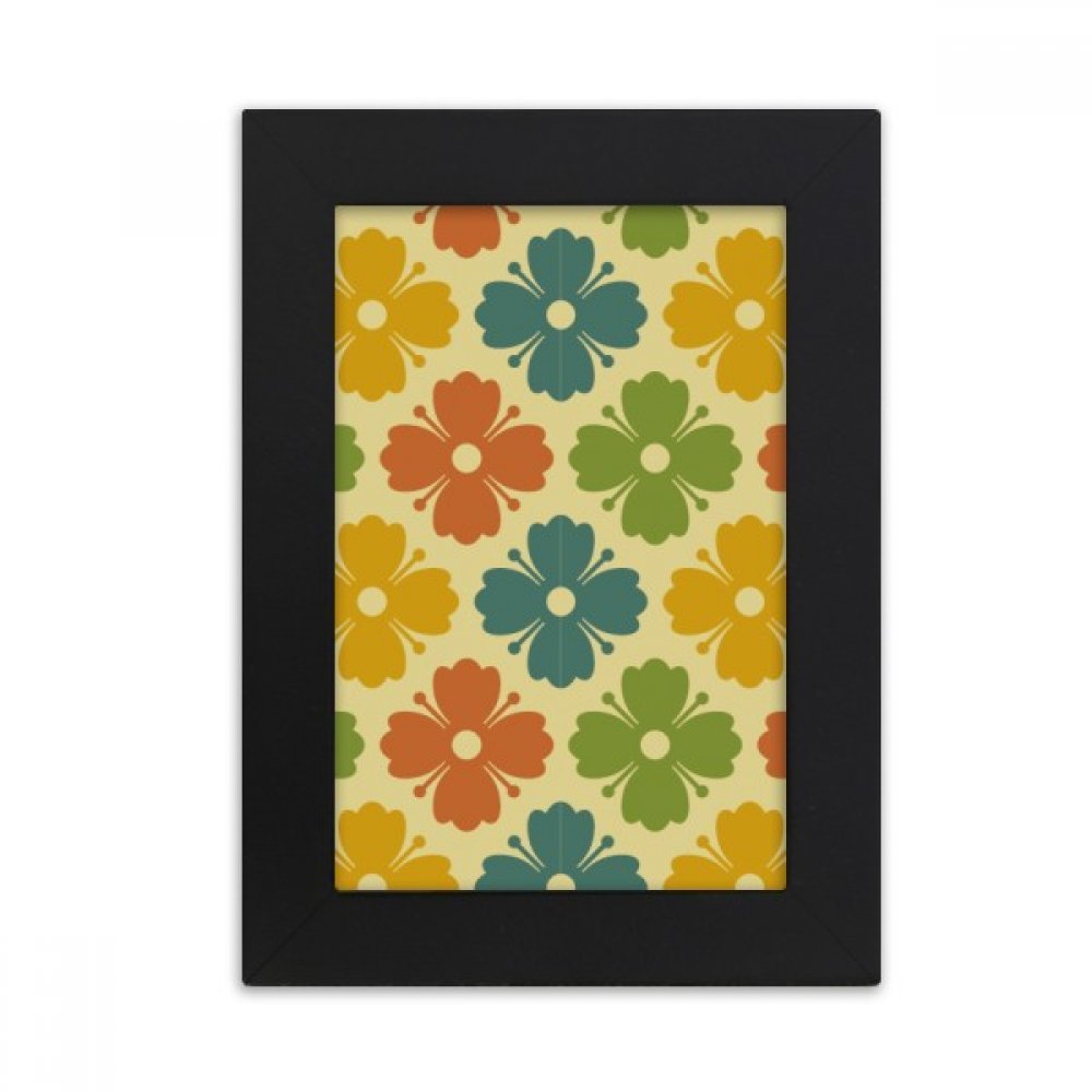 Cadre Photo Noir de Bureau Style Nature Herbe et Fleurs 5X7 Pouces