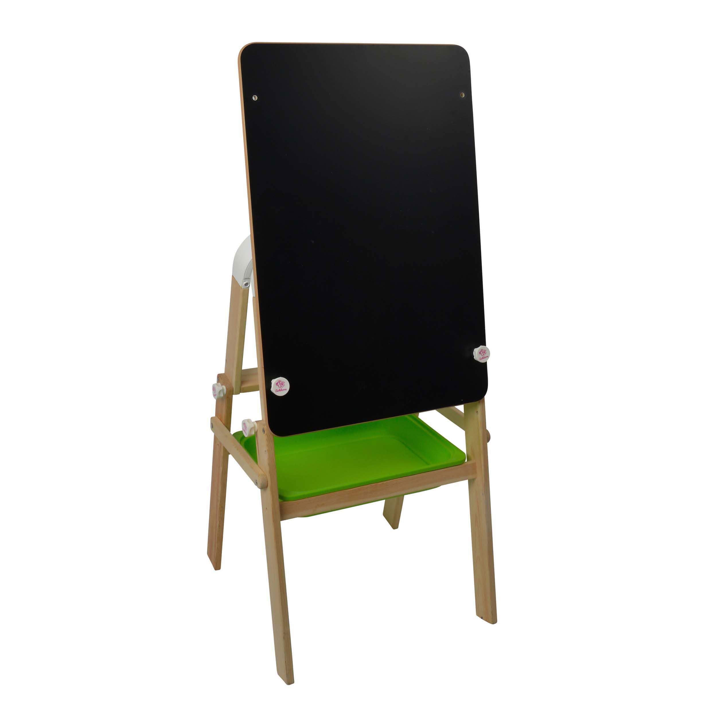 Eichhorn 100002573 - Maltafel für Kreide, Folienstift und Schreibtisch, 2 in 1, Umbaubar, Holztafel 52x50,5x128,5cm / Holztisch 48x70x51,5cm, Kiefernholz