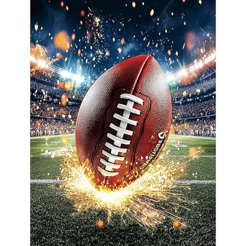 Miwixy Rugby Football Diamond Art Kit 12x16 Inch