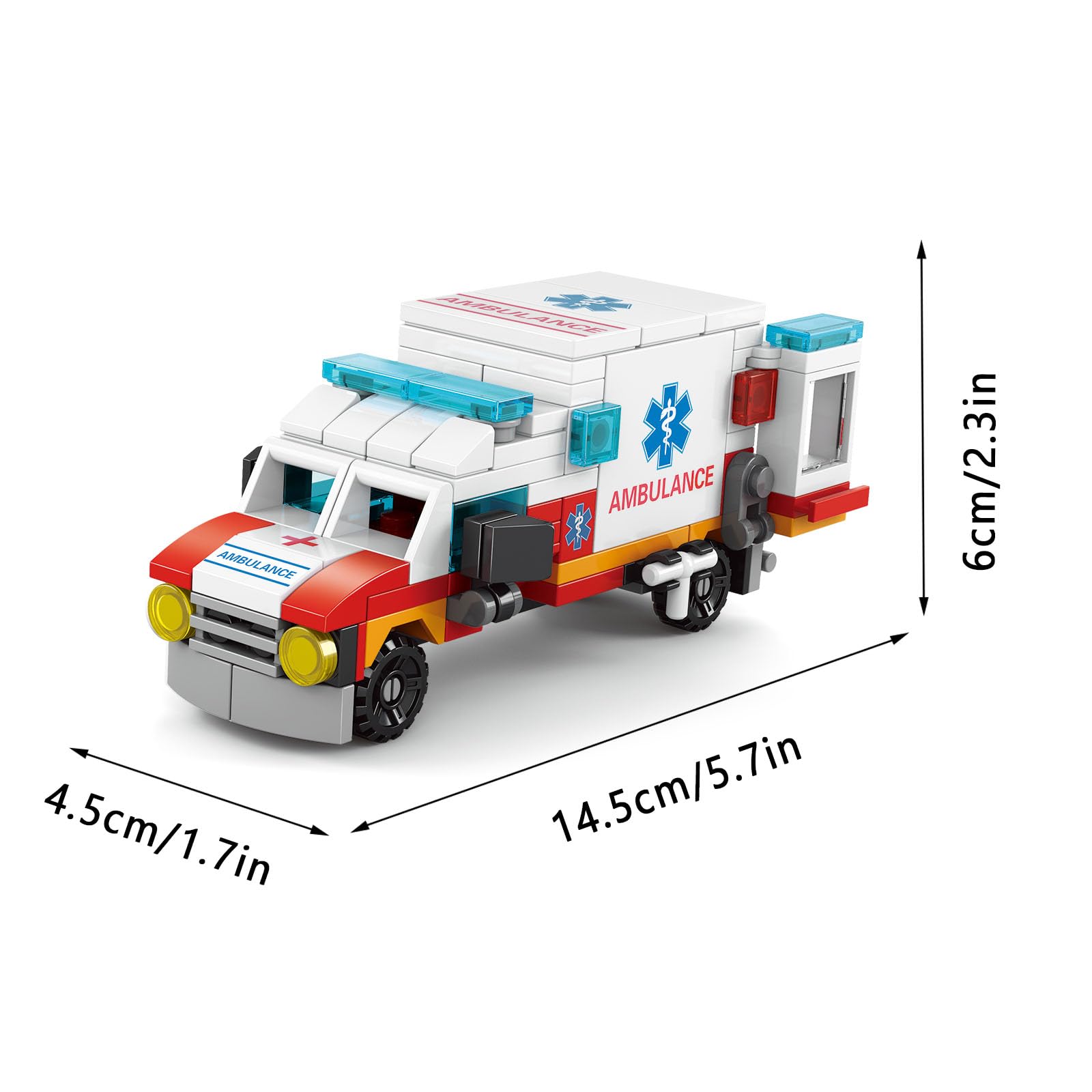 Vilbocr Urban Rescue Series Building Block Toys,Stacking Skill Training and Creative Thinking Cultivation? Building kit Toys Best Gift for Boys Aged 4-10… (City Ambulance)