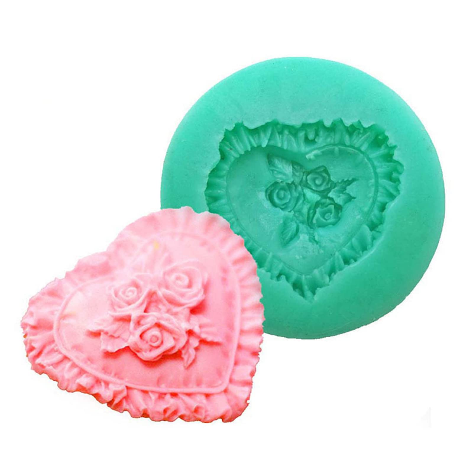 NEWFT Love Heart Chocolate Silicone Valentines Themed Silicone Candle Mold for Candle Soap Cake Candy