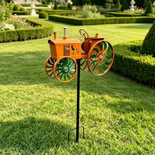 Molino de viento decorativo tipo tractor para terrazas y exteriores 3