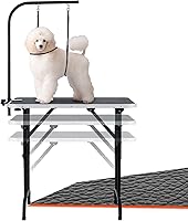 LEIBOU 36" Height Adjustable Foldable Dog Grooming Table with Arm & Noose - 23-33.8" Up to 260lbs Capacity