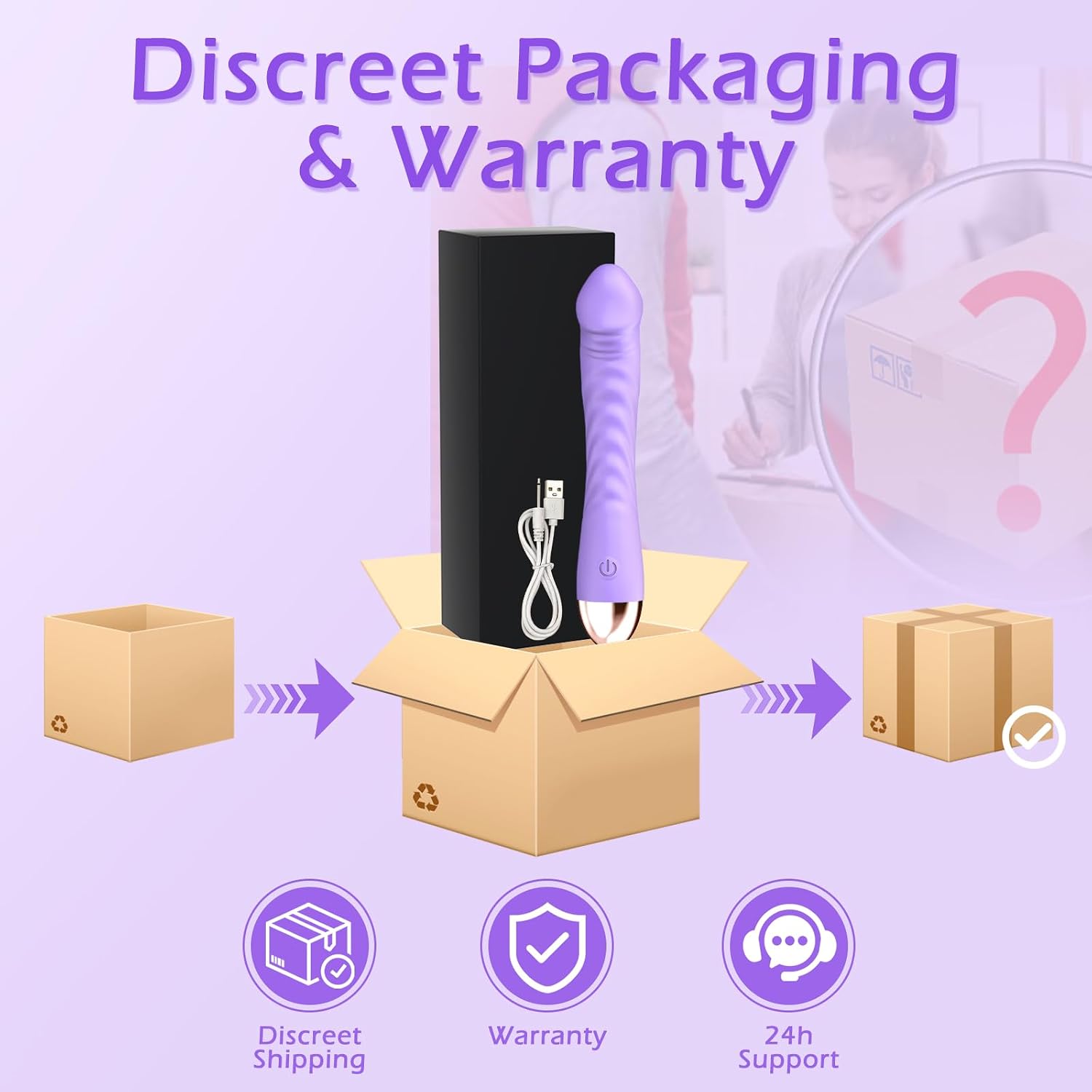 Vibrator Sex Toys for Women, Erncuuc Realistic Dildo Adult Toys with 10 Vibration Modes, USB Rechargeable | IPX7 Waterproof | Quiet G-Spot & Clitoral Silicone Dildos Vibrators for Couples, Purple