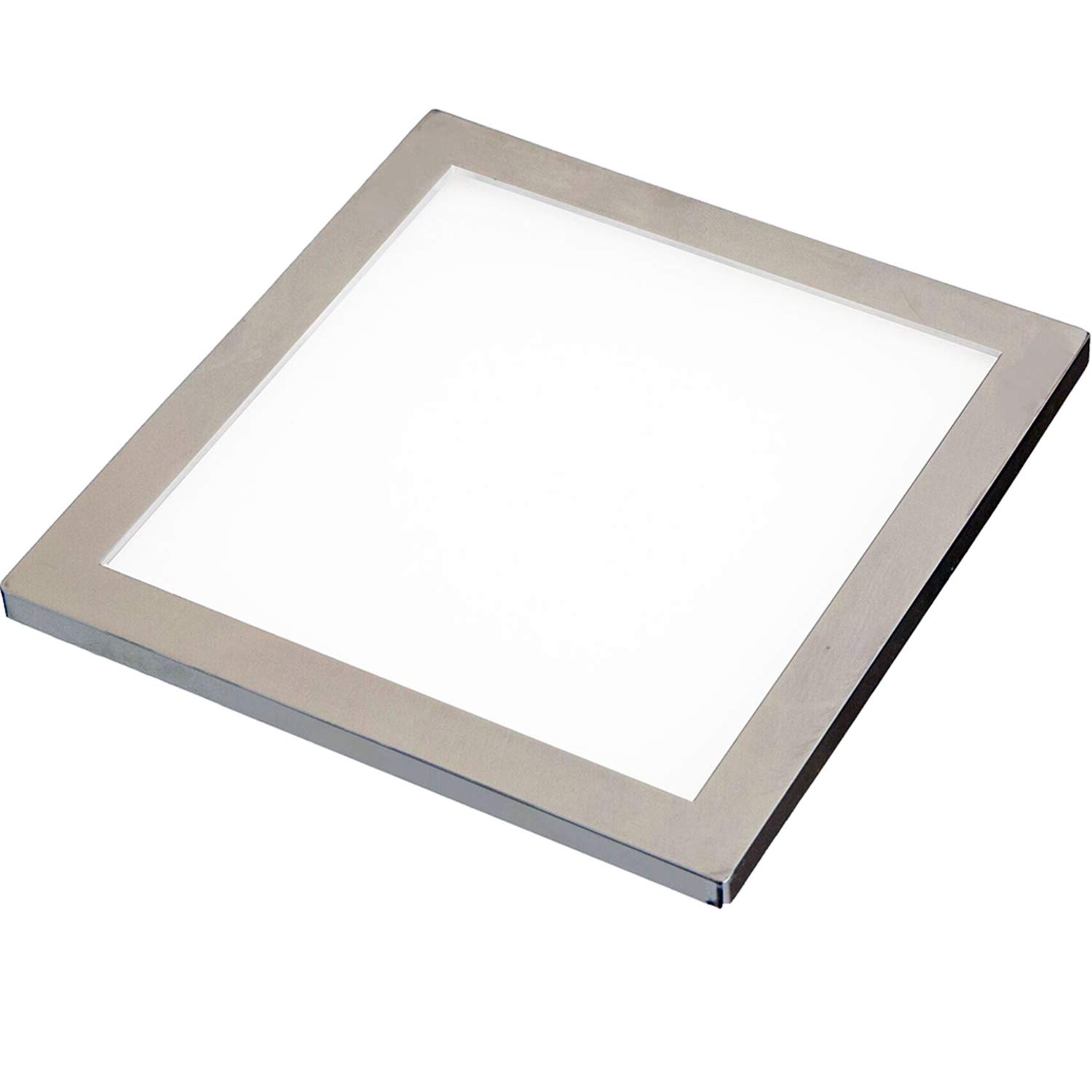 Brushed Nickel Ultra-Slim Square Under Cabinet Kitchen Light & Driver Kit With Warm White Led from B&Q