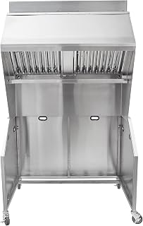 48" Portable Ventless Hood System, Fire Suppression Ready | Commercial Cooking Equipment for Concessions, Food Courts, Old Buildings | Stainless Steel, Made in USA