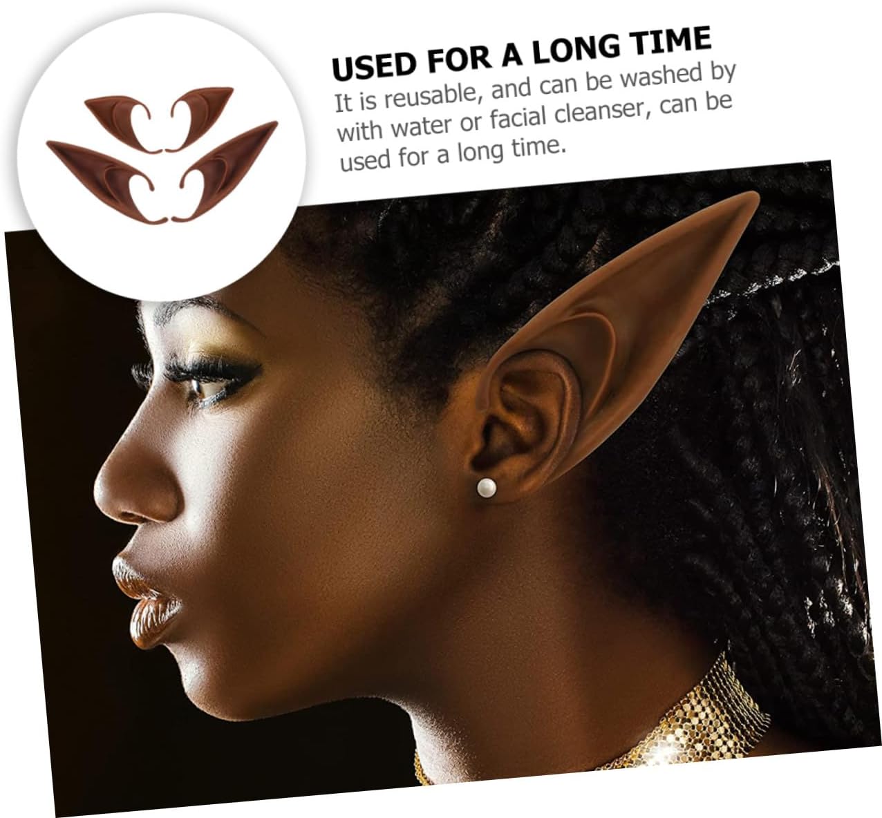 MAGICLULU 2 Pairs of Cosplay Fairy Pixie Elf Ears Elf Ears Halloween Party Dress Up Elf Ears Cosplay Masquerade Accessories
