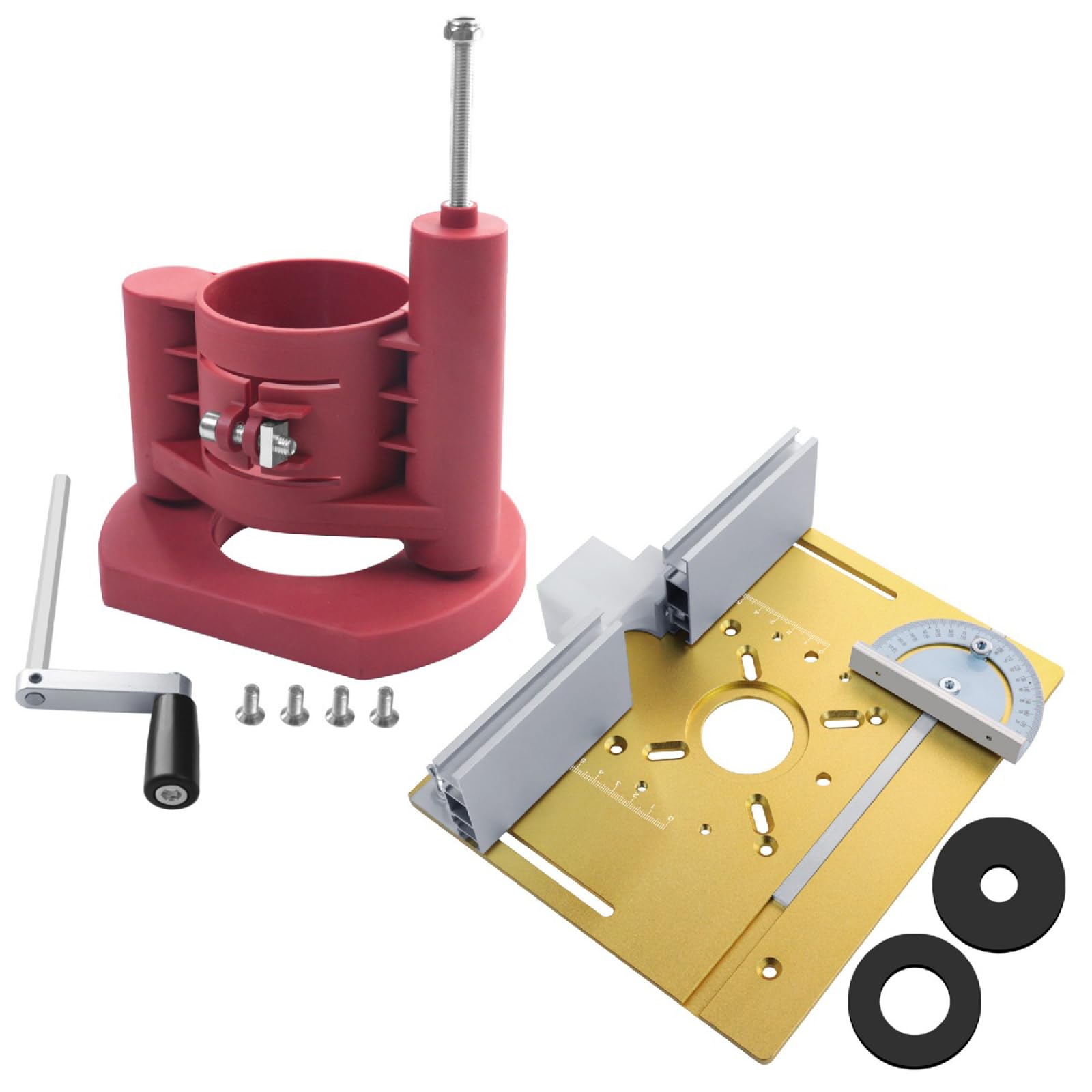 Msioytog A Router Lift, Router Lift For 63.8-65Mm Diameter Motor Woodworking Table Insert Plate Base Table Lifting Tool