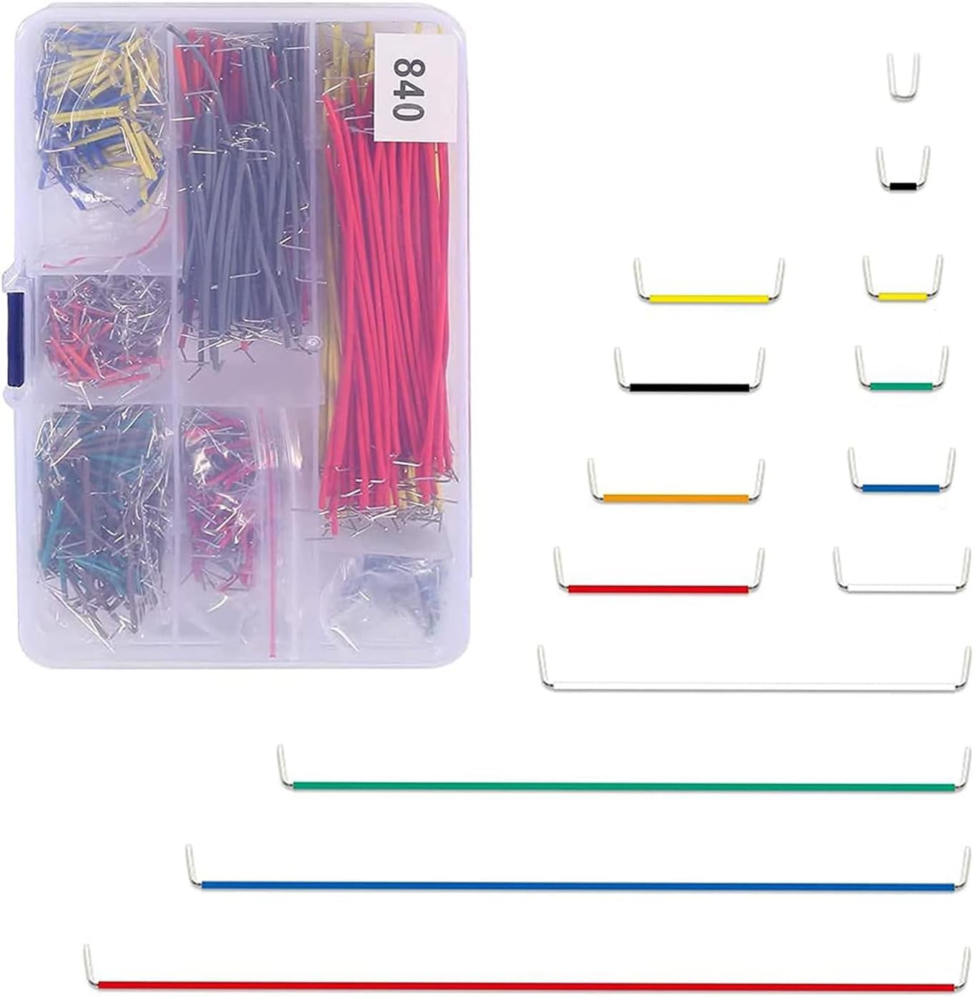 840 Pin Breadboard Jumper Wires Kit 14 Vaules 2-125mm