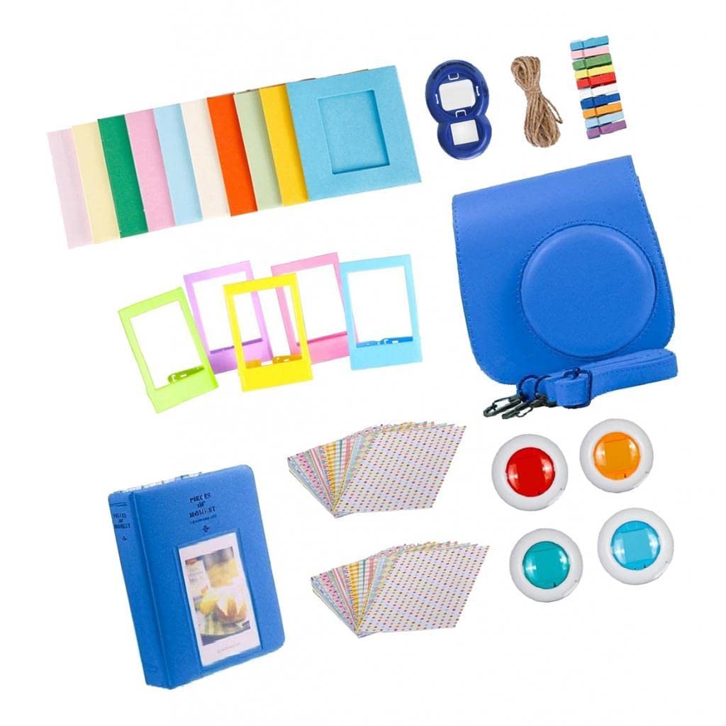 CALANDIS for Fujifilm Instax Mini 9 Camera PU Case Filter+Close up Lens Gift Set Cobalt Blue-image-35