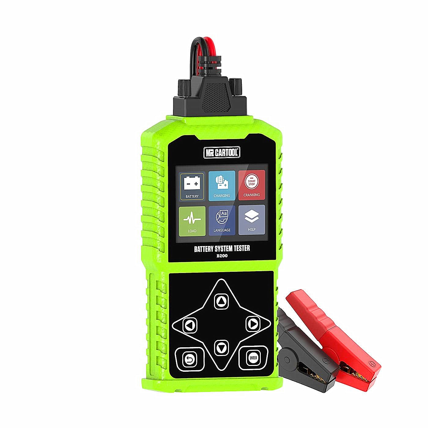 MR CARTOOLB200 Automotive Battery Load Tester Multimeter 12V/24V 30-1700 CCA Auto Cranking Charging Analyzer for Truck Motorcycle Boat