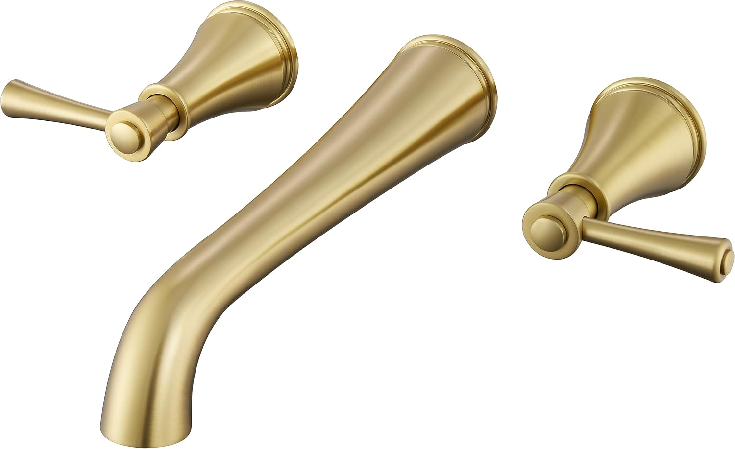 SITGES High Flow Brushed Gold Wall Mount Bathtub Faucet with Two Level