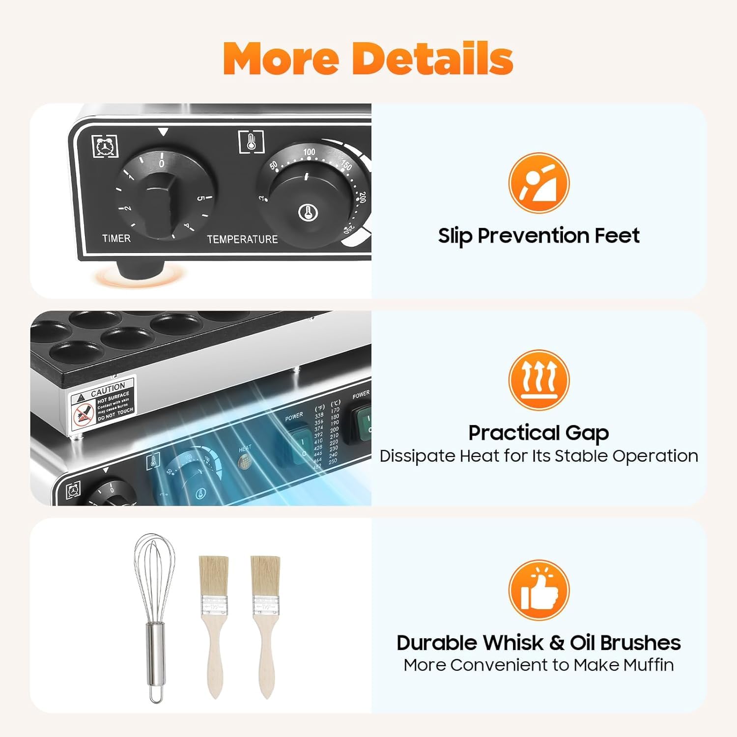Máquina de Gofres 50 Huecos, Gofrera Eléctrica Antiadherente con Placas Giratorias 360°, Ideal para Sándwiches y Tortitas de Desayuno Familia, Brunch y Preparación de Comidas
