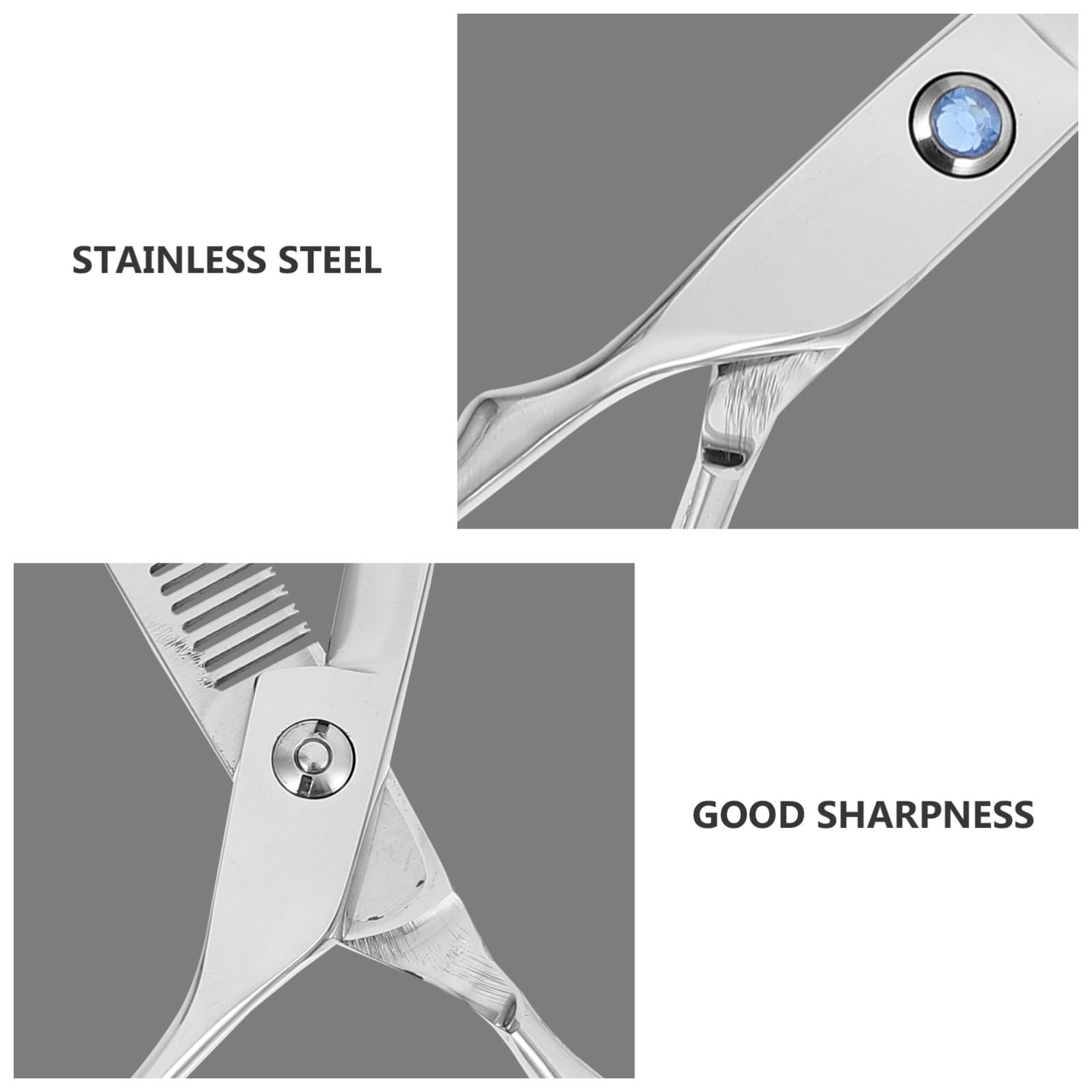 Ciseaux de Coiffure Gaucher Design Ergonomique 6 Pouces en Acier Inoxydable Lot de 2 Pièces Couleur Argenté Adaptés Usage Professionnel et Amateur