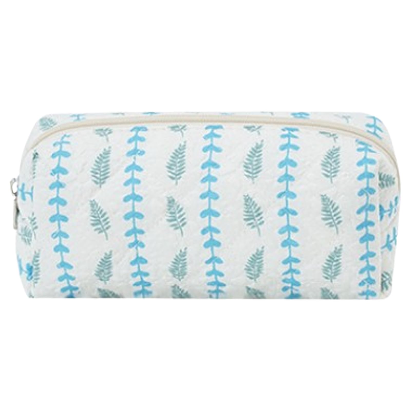 Qiwenr Pencil Case Corduroy, Pencil Pouch Aesthetic Pencilcase, Cute Floral Pencil Bag, Floral Print Pencil Case, Pen Pouch Portable Storage Bag, Cosmetic Bag for Travel, Easy to Carry (Blue, Green) — image 1